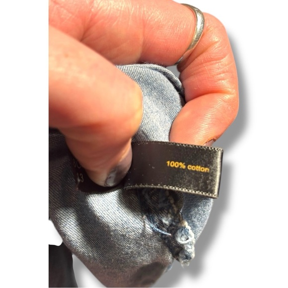 Outback Red Classic Medium Wash Denim Long Cuff Sleeves Button-Up Shirt - Picture 14 of 14